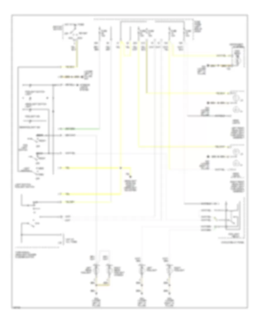 Headlamps  Fog Lamps Wiring Diagram without DRL without Driver Information Center for Audi A6 2002