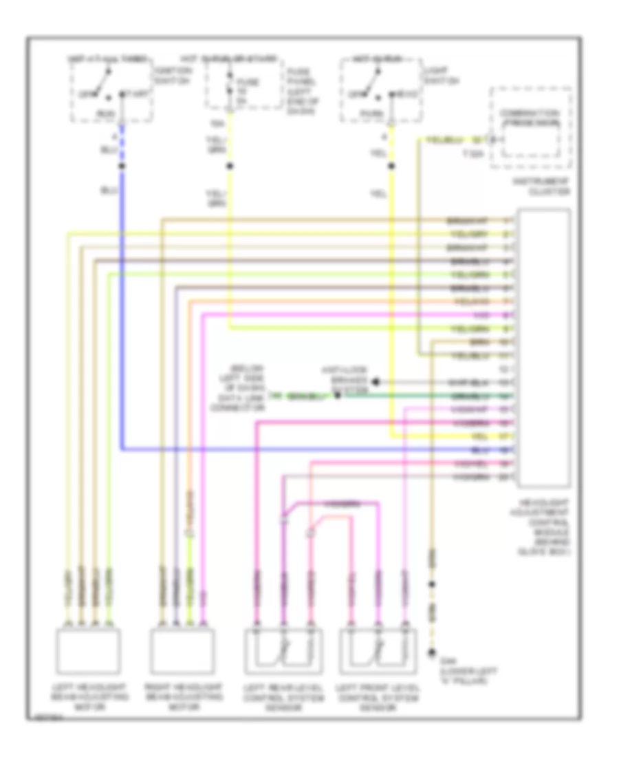 Headlamps Leveling Wiring Diagram for Audi A6 2002