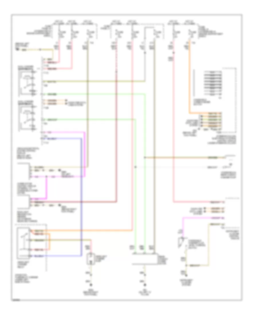 Электросхема стеклоочистителя, дворников и омывателя для Audi A3 Quattro 2007