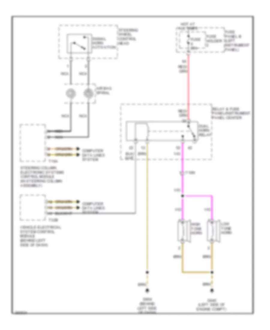 Horn Wiring Diagram for Audi Q7 3.0 TDI 2012