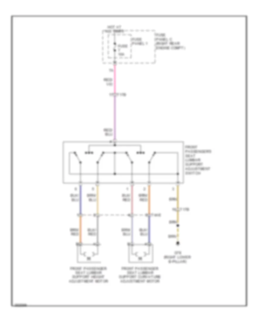 Passengers Lumbar Wiring Diagram for Audi Q7 3.0 TDI 2012