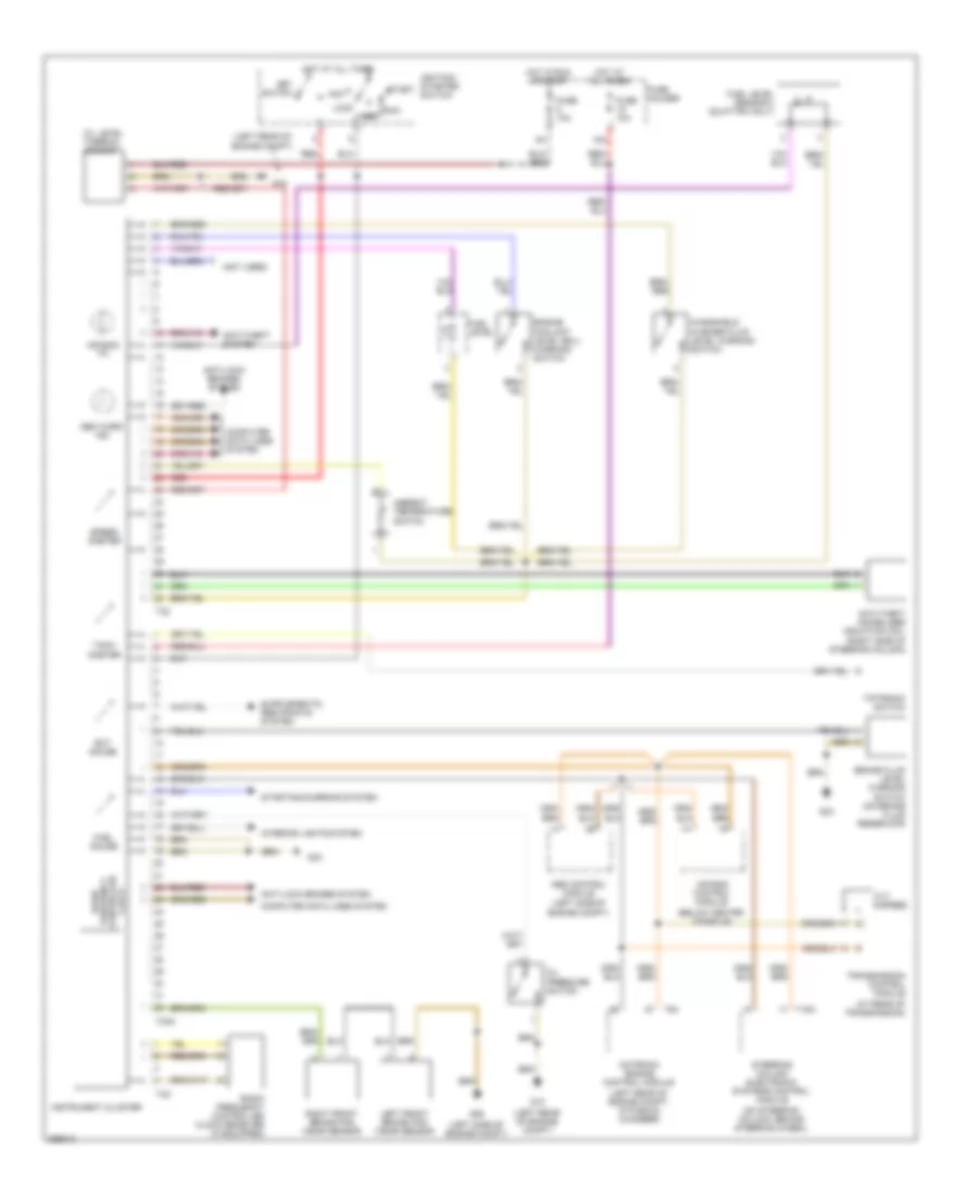Instrument Cluster Wiring Diagram, Except Convertible for Audi A4 2007