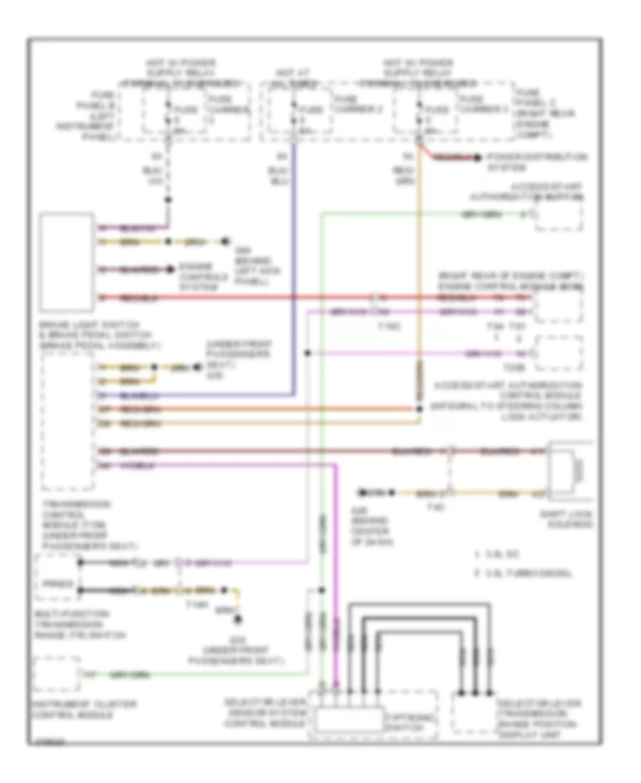 Shift Interlock Wiring Diagram for Audi Q7 3.0T 2012