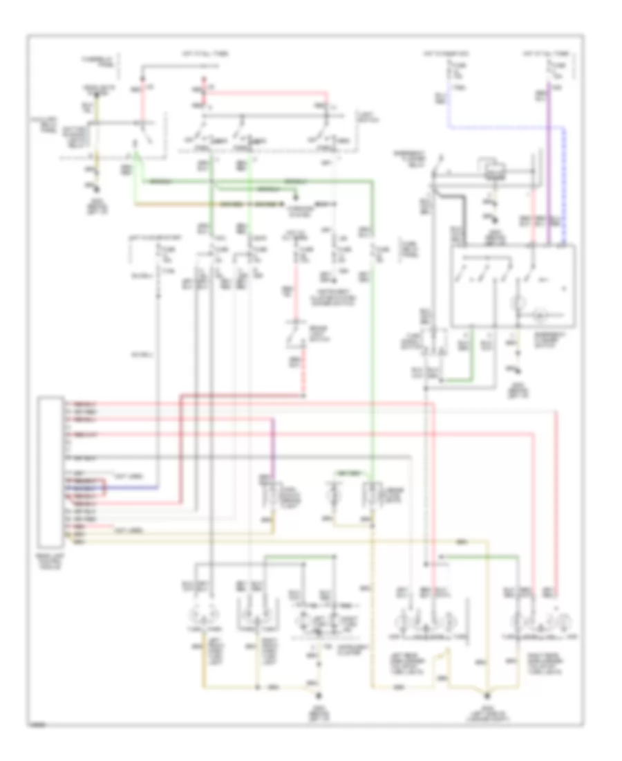 Exterior Lamps Wiring Diagram with DRL for Audi 90 1995