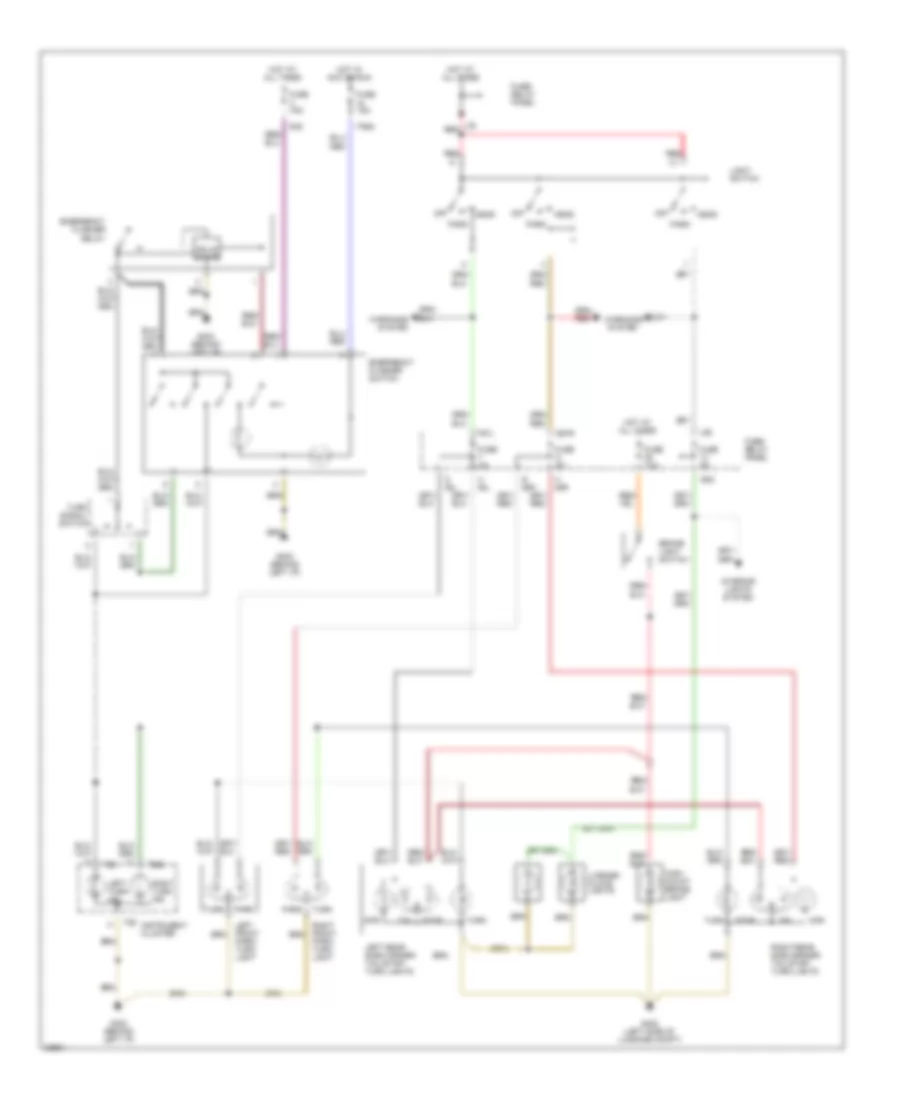 Exterior Lamps Wiring Diagram, without DRL for Audi 90 1995