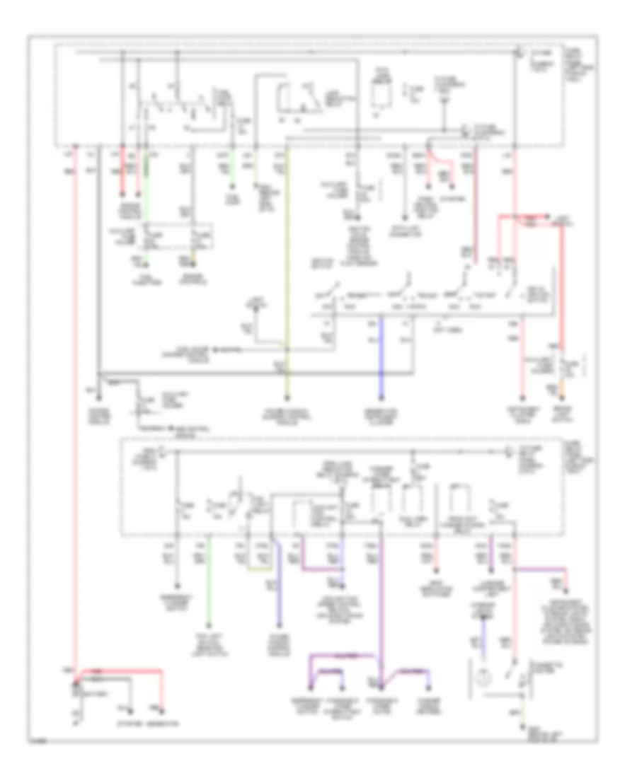 Power Distribution Wiring Diagram 1 of 2 for Audi 90 1995