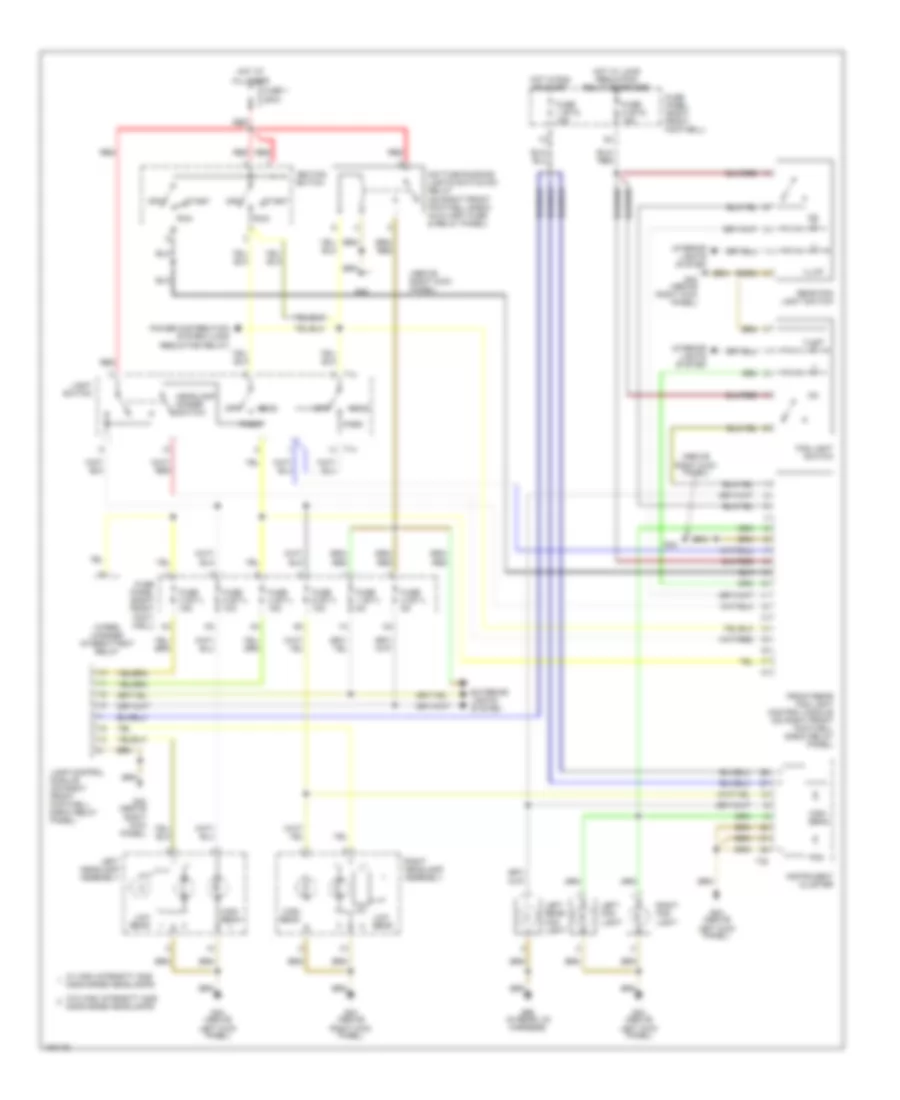 Headlamps  Fog Lamps Wiring Diagram with DRL for Audi A8 L Quattro 2002