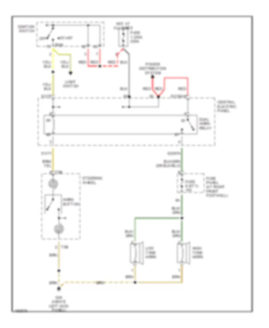 Horn Wiring Diagram, without Telematics for Audi A8 L Quattro 2002