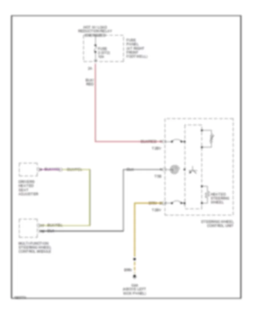 Heated Steering Wheel Wiring Diagram for Audi A8 L Quattro 2002