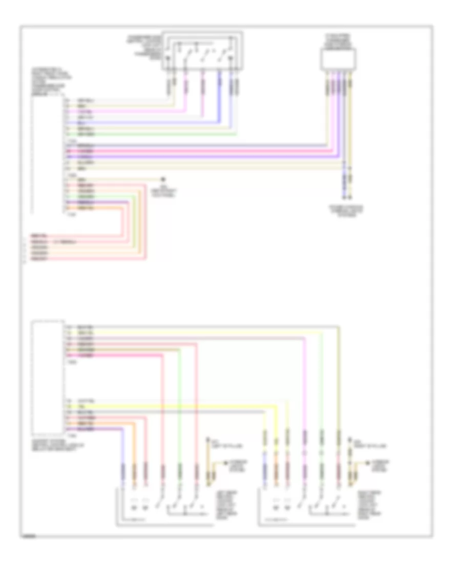 Power Door Locks Wiring Diagram, Except Convertible, without Rear Power Windows (2 of 2) for Audi A4 Quattro 2007