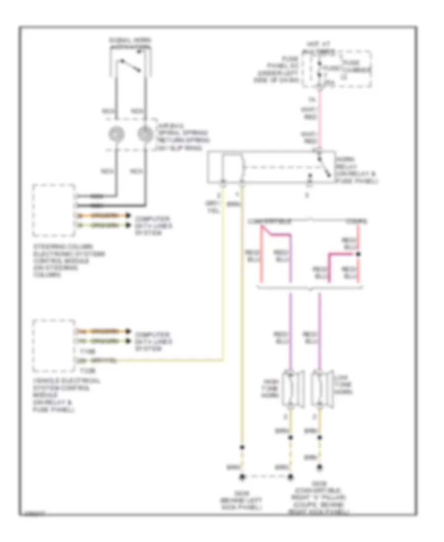 Horn Wiring Diagram for Audi A5 2 0T 2010