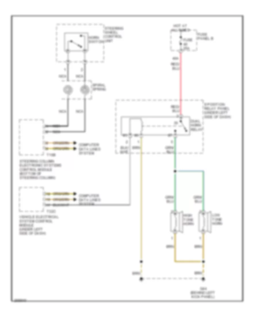 Horn Wiring Diagram for Audi A6 2007
