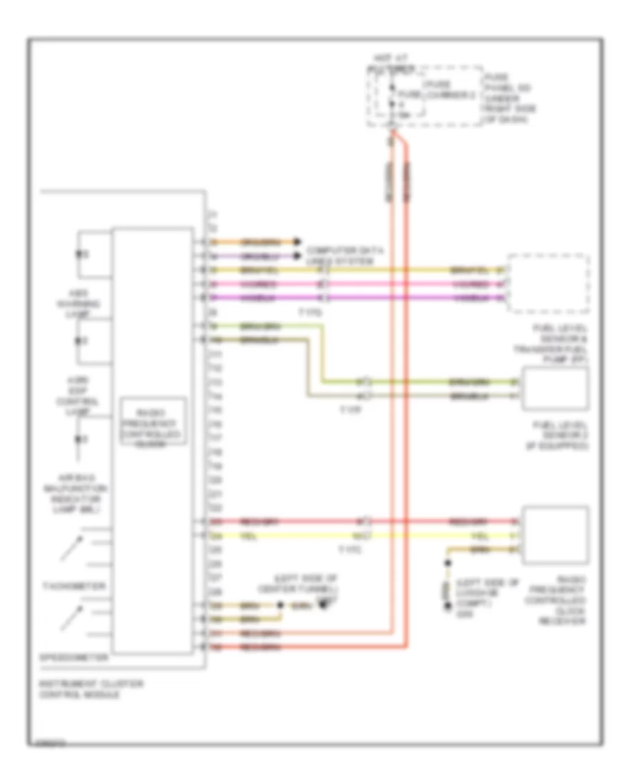 Instrument Cluster Wiring Diagram for Audi A5 2.0T Quattro 2010