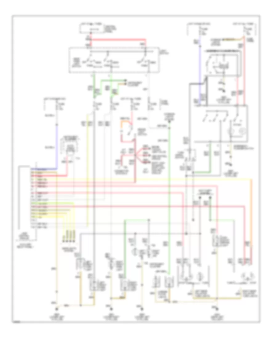 Exterior Lamps Wiring Diagram without DRL for Audi A6 1995