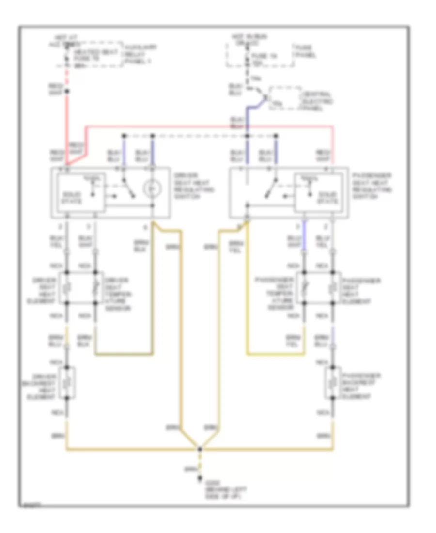 Front Seat Heater Wiring Diagram for Audi A6 1995