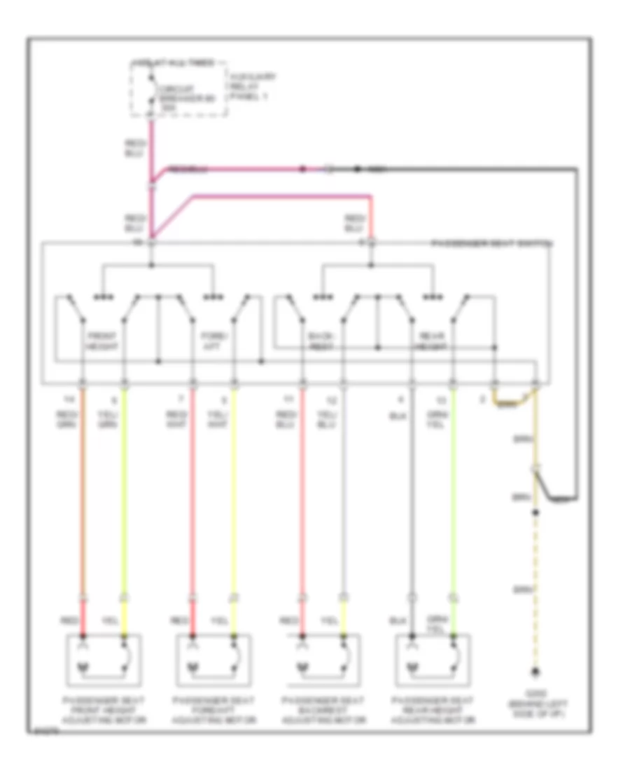 Passenger Seat Wiring Diagram for Audi A6 1995