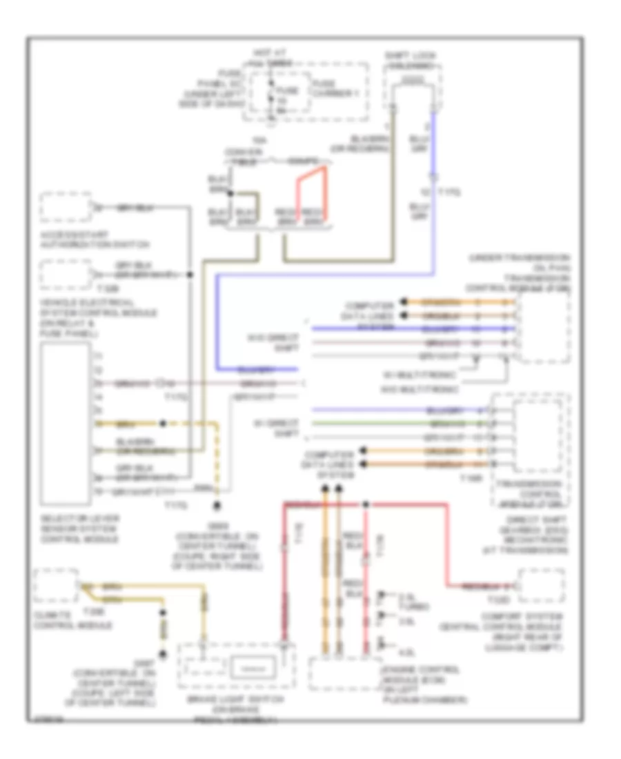Shift Interlock Wiring Diagram for Audi S5 4.2 2012