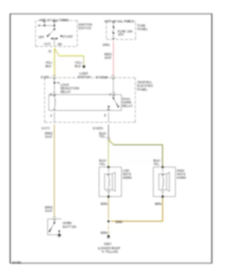 Horn Wiring Diagram for Audi A4 1996