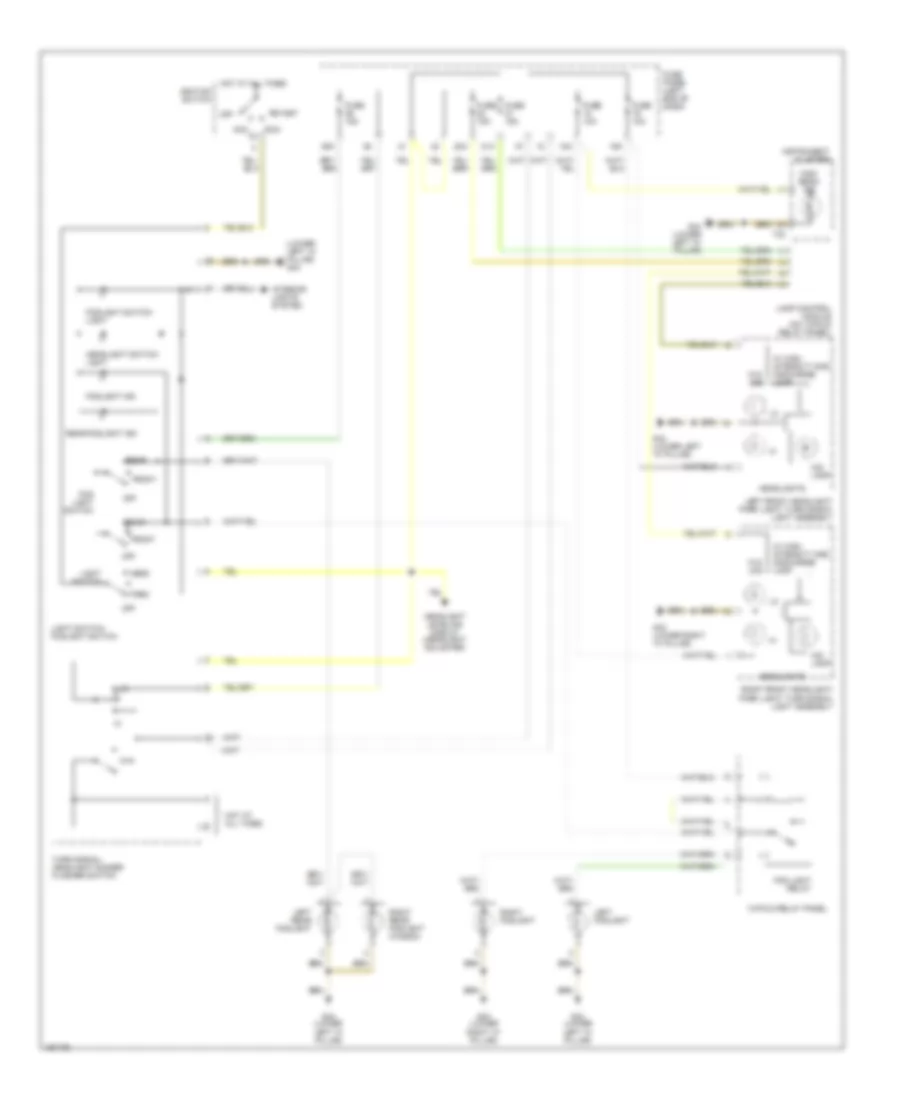 Headlamps  Fog Lamps Wiring Diagram, without DRL, with Driver Information Center for Audi S6 Avant Quattro 2002