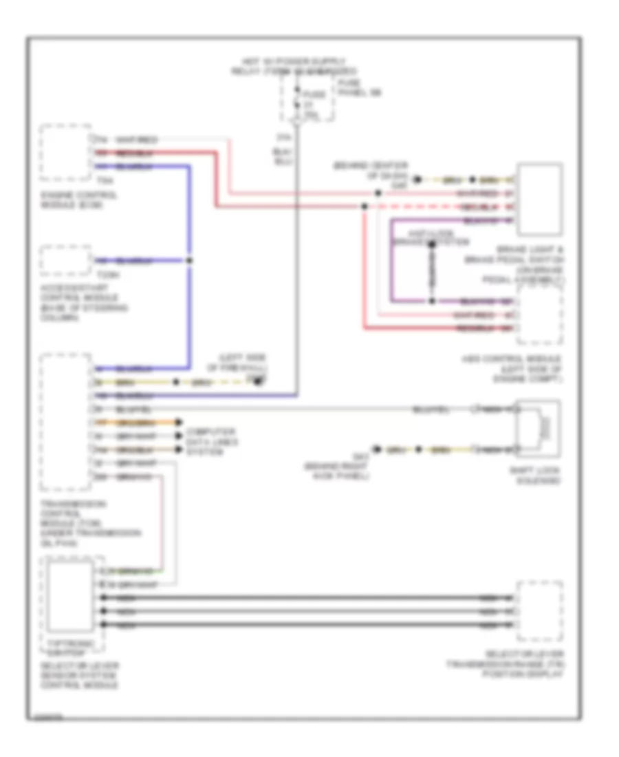 Shift Interlock Wiring Diagram, CVT for Audi A6 3.2 2010