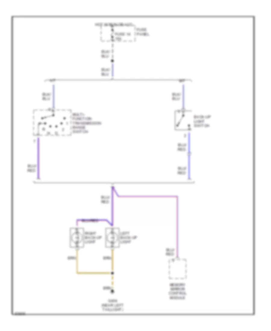 Back up Lamps Wiring Diagram for Audi A6 1996