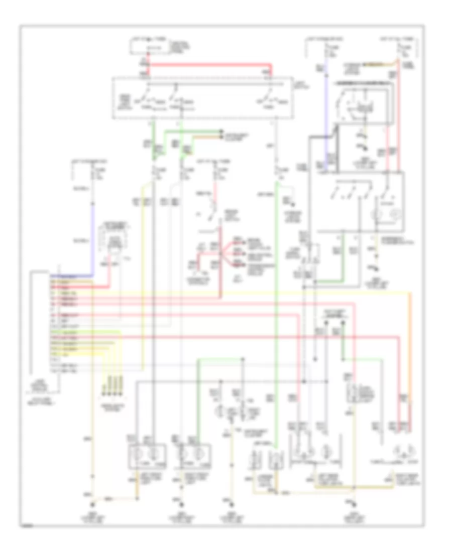 Exterior Lamps Wiring Diagram without DRL for Audi A6 1996