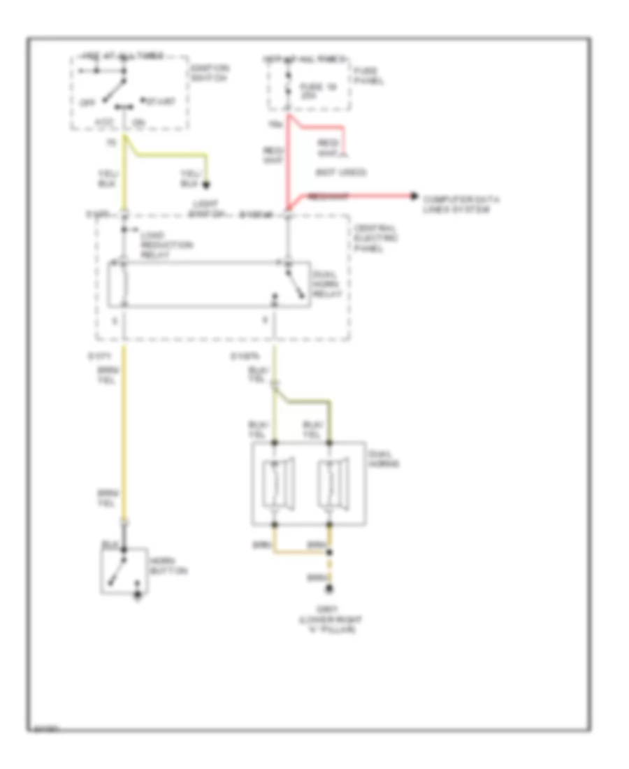 Horn Wiring Diagram for Audi A6 1996