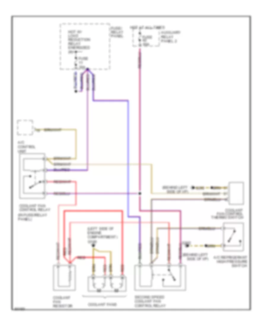 Cooling Fan Wiring Diagram for Audi A6 Quattro 1996