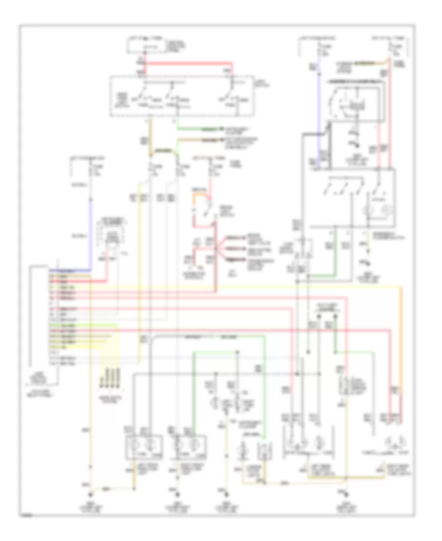 Exterior Lamps Wiring Diagram, with DRL for Audi A6 Quattro 1996