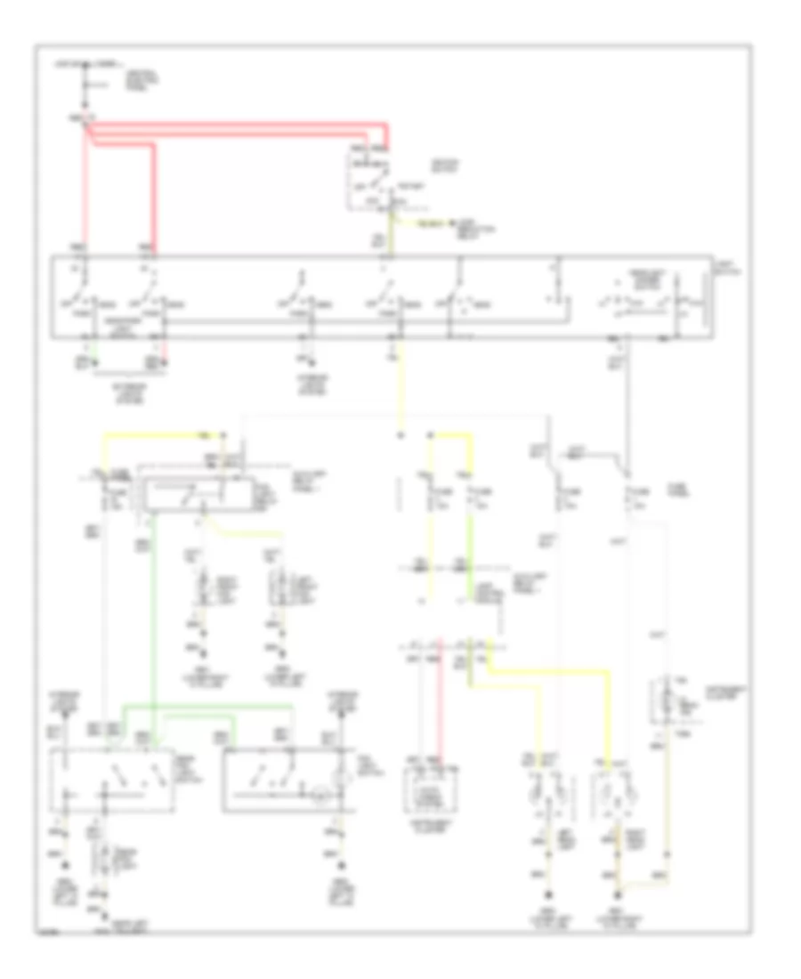 Headlamps  Fog Lamps Wiring Diagram, without DRL for Audi A6 Quattro 1996