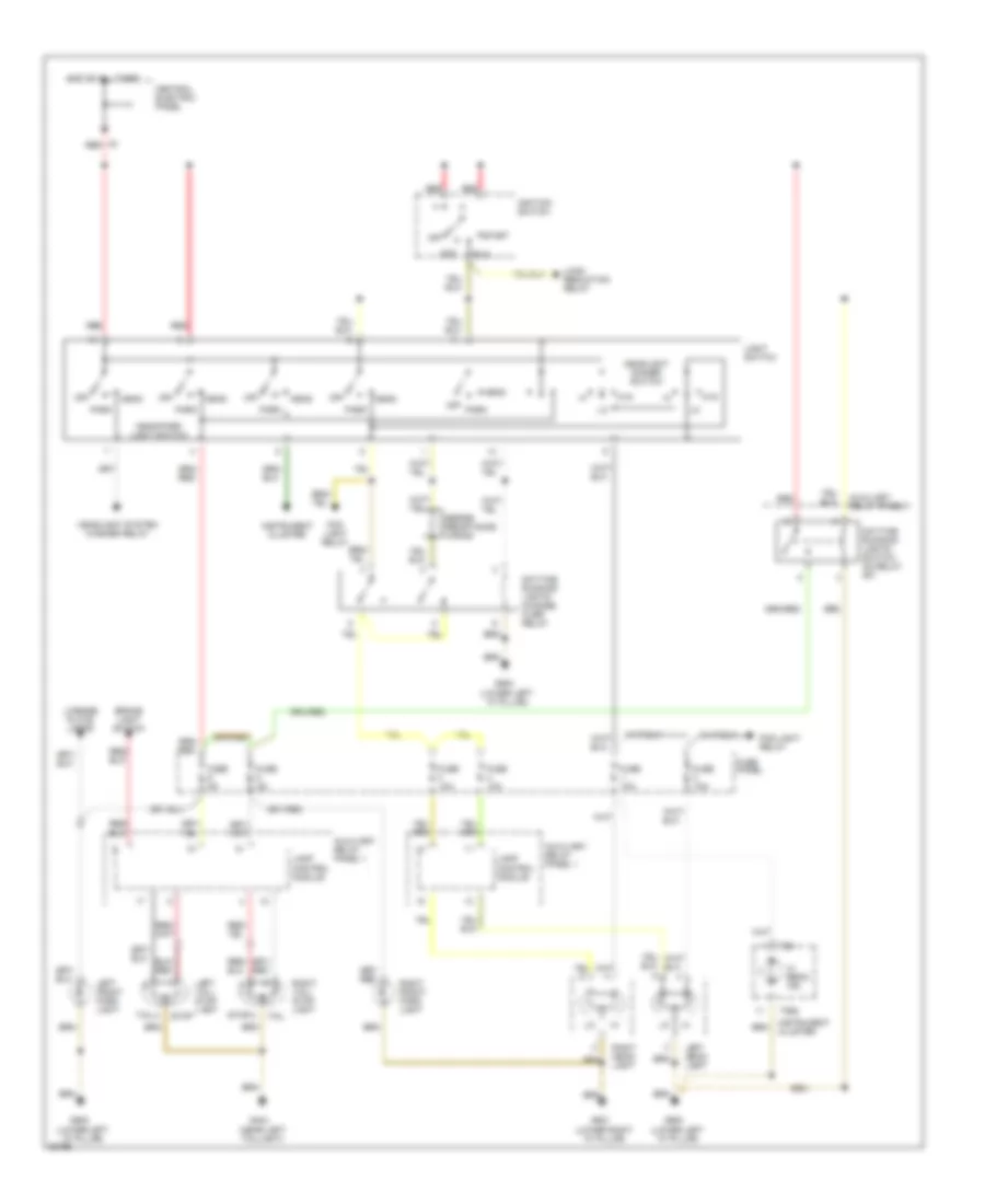 Headlamps Wiring Diagram with DRL for Audi A6 Quattro 1996