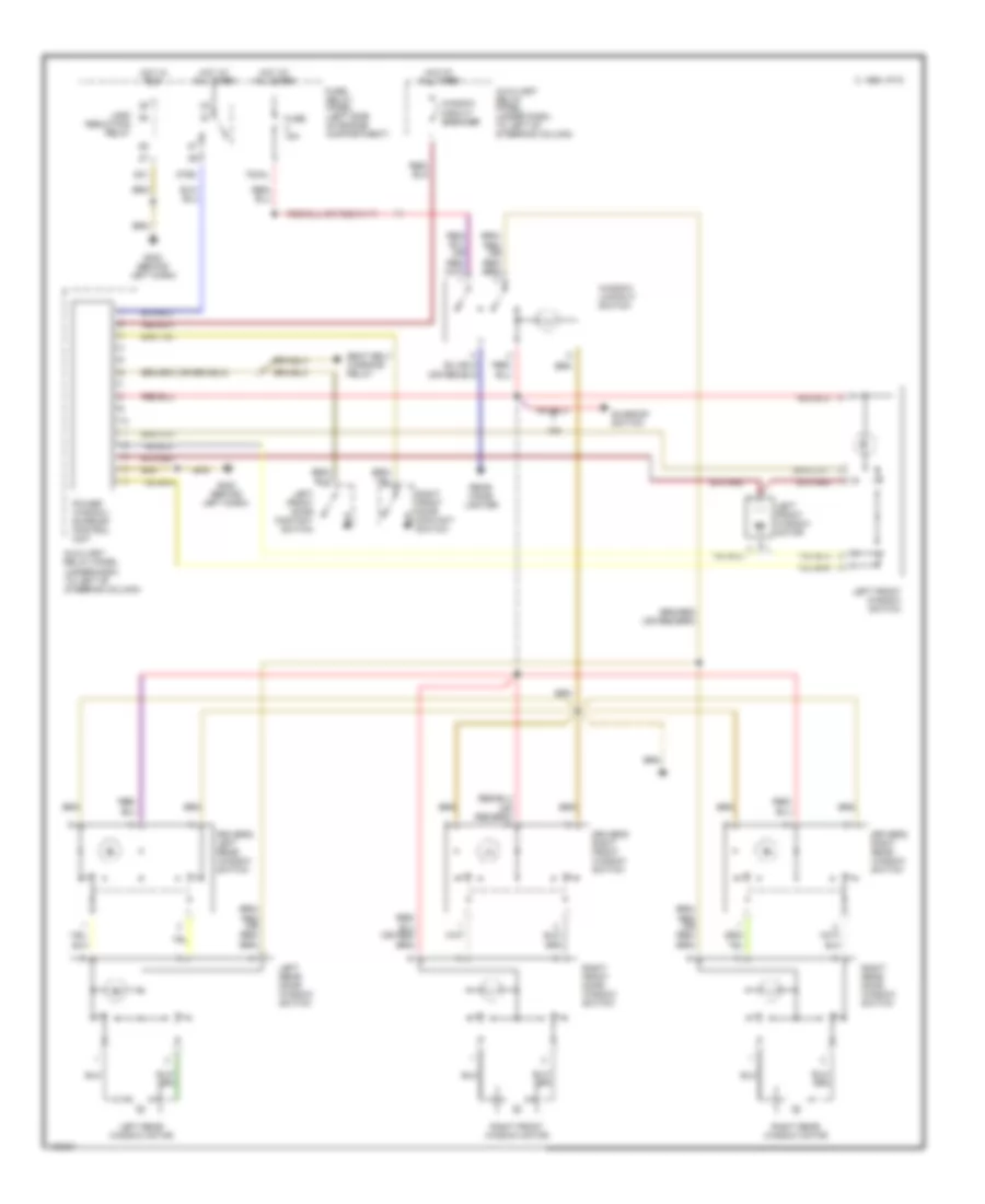 Power Windows Wiring Diagram for Audi 100 1990