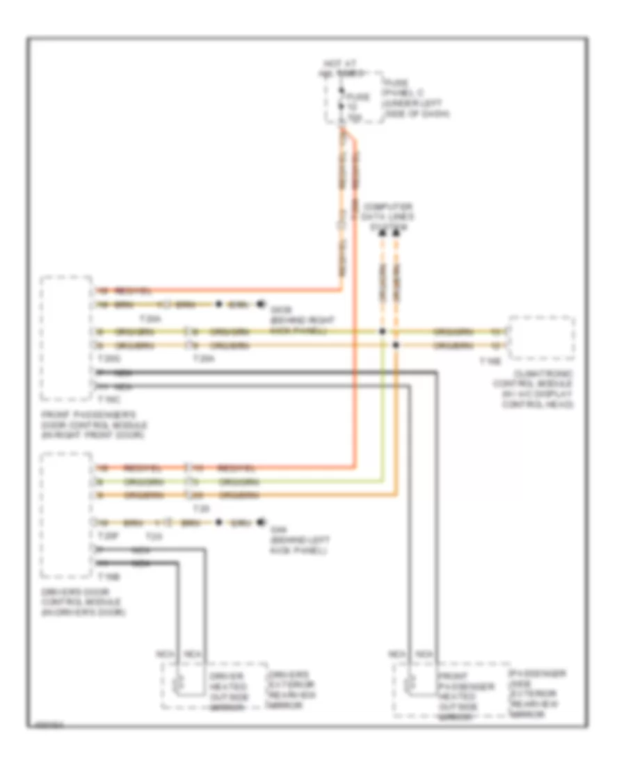 Heated Mirrors Wiring Diagram for Audi A3 Premium 2013