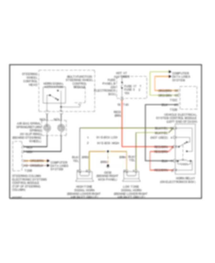 Horn Wiring Diagram for Audi A3 Premium 2013