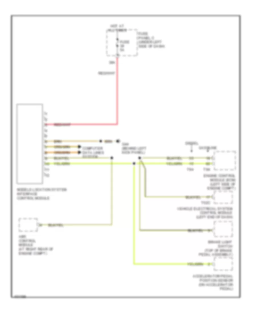 Vehicle Positioning Interface Control Module Wiring Diagram for Audi A3 Premium 2013
