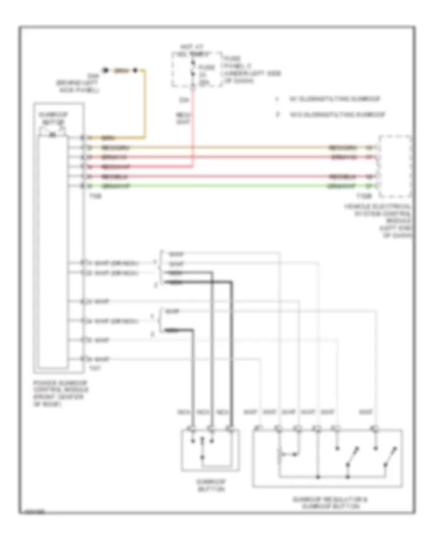 Power Top Sunroof Wiring Diagram for Audi A3 Premium 2013
