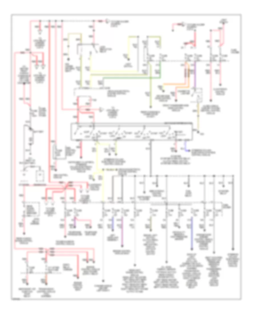 Power Distribution Wiring Diagram, Except Convertible (1 of 2) for Audi S4 Avant Quattro 2007