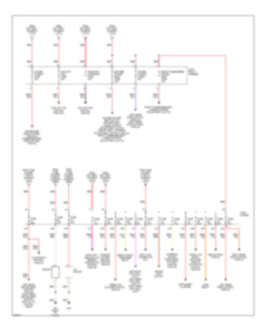 Power Distribution Wiring Diagram, Except Convertible (2 of 2) for Audi S4 Avant Quattro 2007