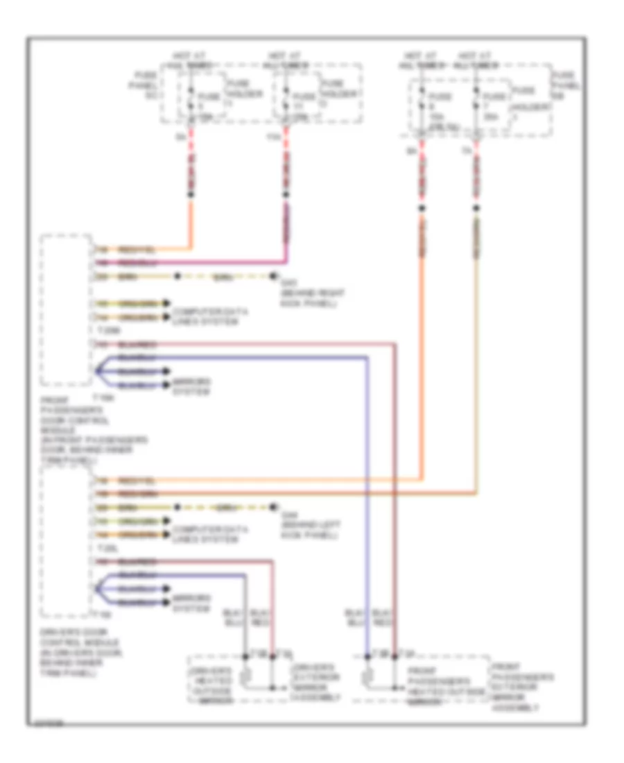 Heated Mirrors Wiring Diagram for Audi Q7 3 0 TDI 2010