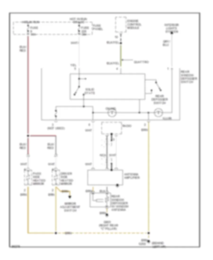 Defoggers Wiring Diagram with Antenna Amplifier for Audi A4 1997