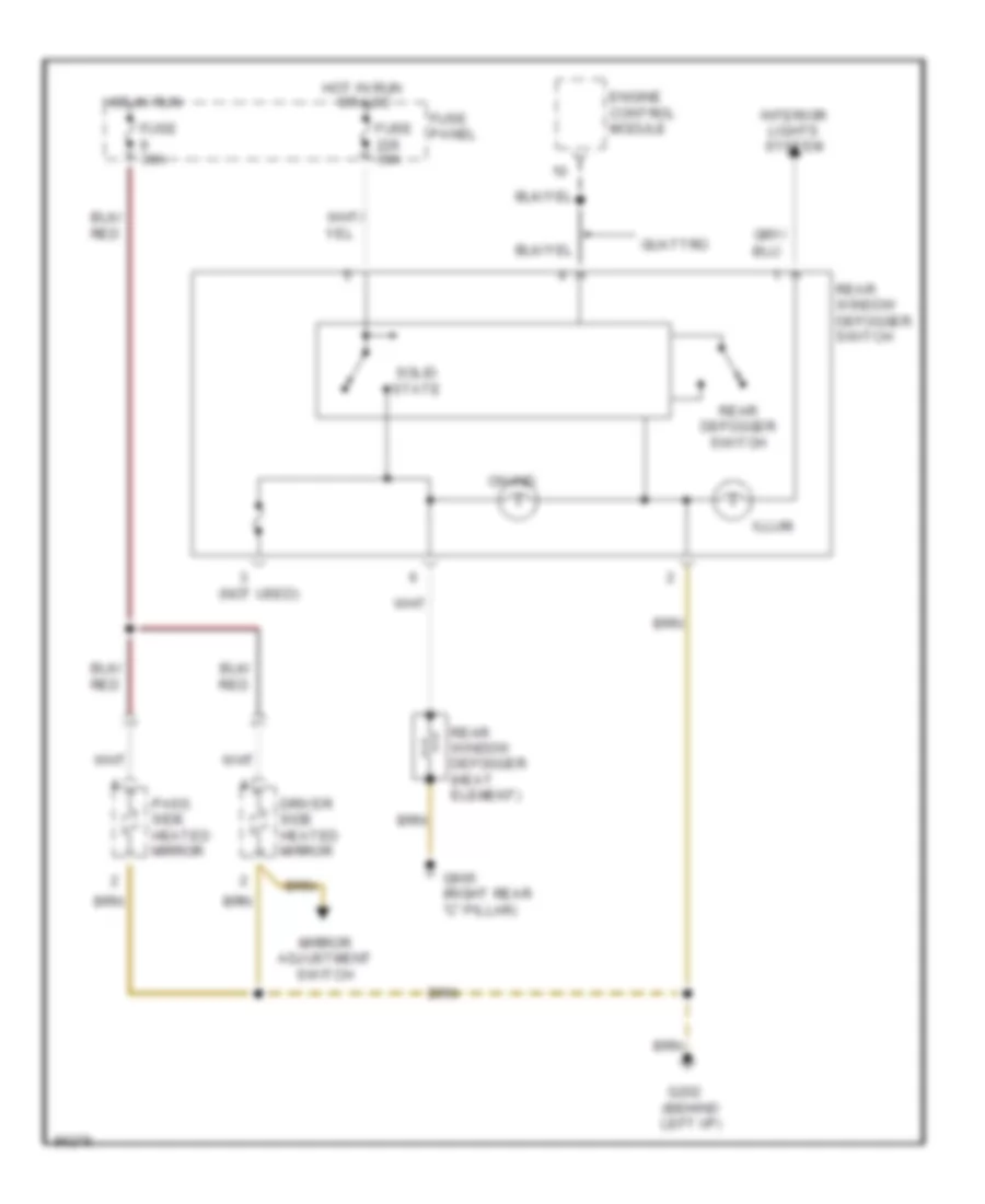 Defoggers Wiring Diagram without Antenna Amplifier for Audi A4 1997