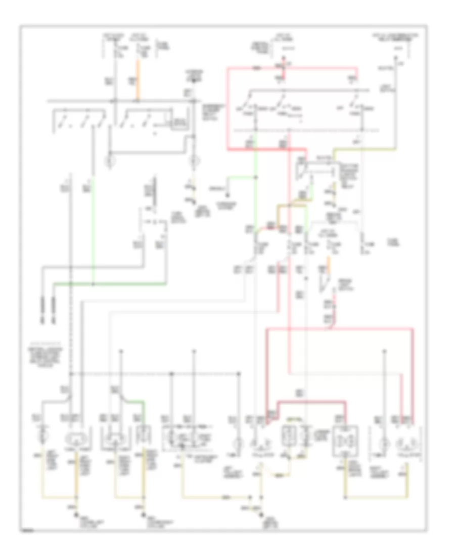 Exterior Lamps Wiring Diagram, with DRL for Audi A4 1997