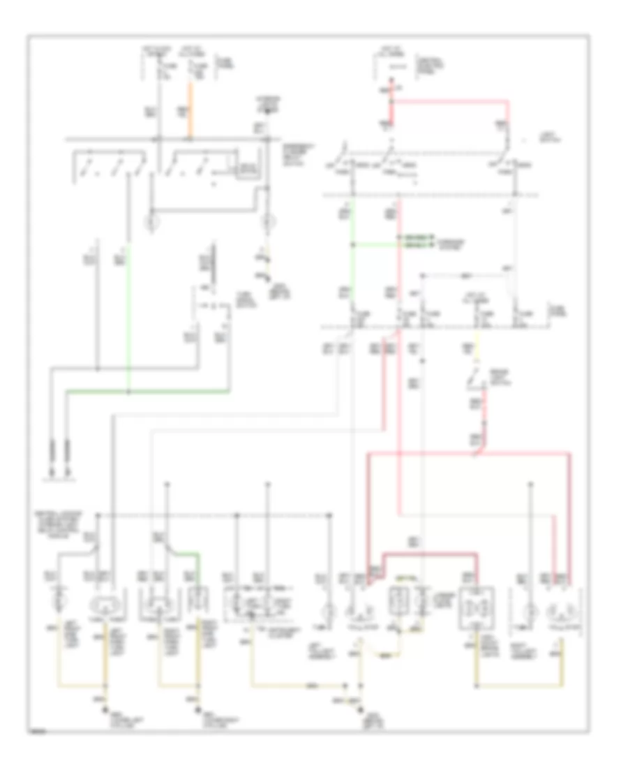 Exterior Lamps Wiring Diagram, without DRL for Audi A4 1997
