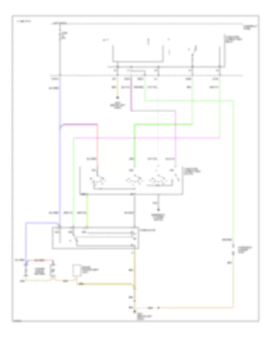 Электросхема передних стеклоочистителей дворников и омывателя лобового стекла для Audi 80 1990