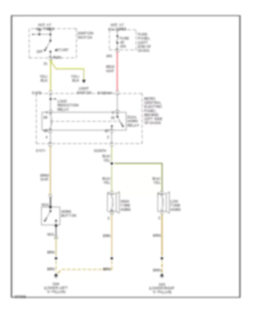 Horn Wiring Diagram for Audi A6 2003