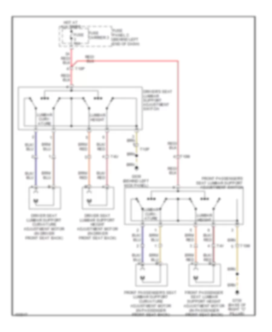 Lumbar Wiring Diagram for Audi A4 Premium Plus 2013