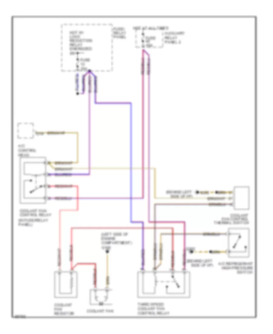 Cooling Fan Wiring Diagram for Audi A6 1997