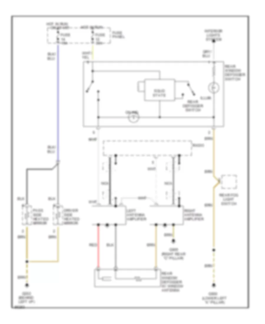 Defoggers Wiring Diagram with Antenna Amplifier for Audi A6 1997