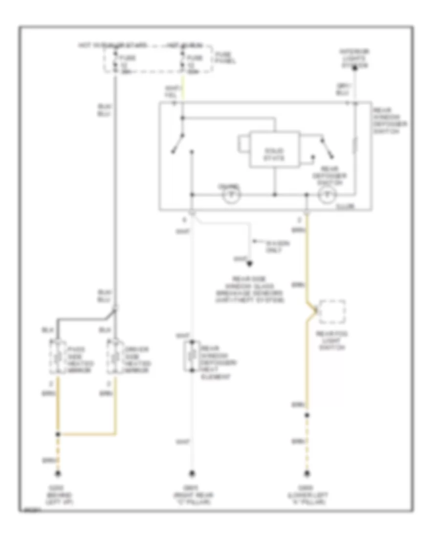 Defoggers Wiring Diagram without Antenna Amplifier for Audi A6 1997