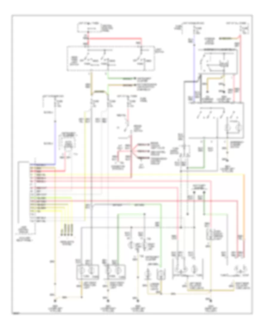 Exterior Lamps Wiring Diagram, with DRL for Audi A6 1997